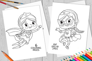 Super Hero Kids Coloring Pages