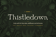 Thistledown: Whimsical Fantasy Serif, a Serif Font by Lauren Hodges (Thumbnail 1 of 13)