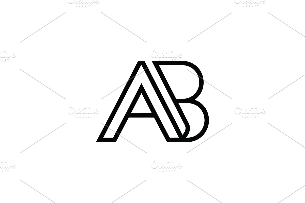 Modern AB Monogram Outline Logo, a Branding & Logo Template by Vectorium Studio (Photo 1 of 2)