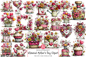 Whimsical Mother's Day Clipart, an Illustration by OK Design