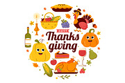 10 Thanksgiving Day Illustration, a Seasonal Illustration by denayunebgt (Thumbnail 4 of 4)