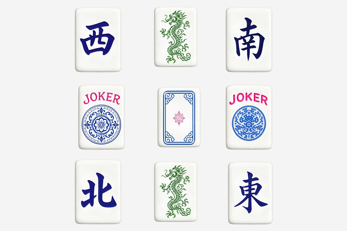 Mahjong Tiles Clipart Bundle, an Outline Icon by Tanya Kart (Photo 2 of 8)