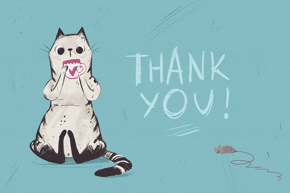 Sweet cat set, an Animal Illustration by ZapolzunArt (Photo 6 of 6)
