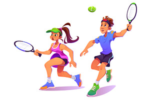 Tennis player character with racket, a Sport Illustration by art PVP - market