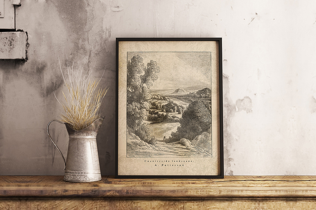 VINTAGE ENGRAVING LANDSCAPES, an Illustration by Luna Dreams (Photo 6 of 6)