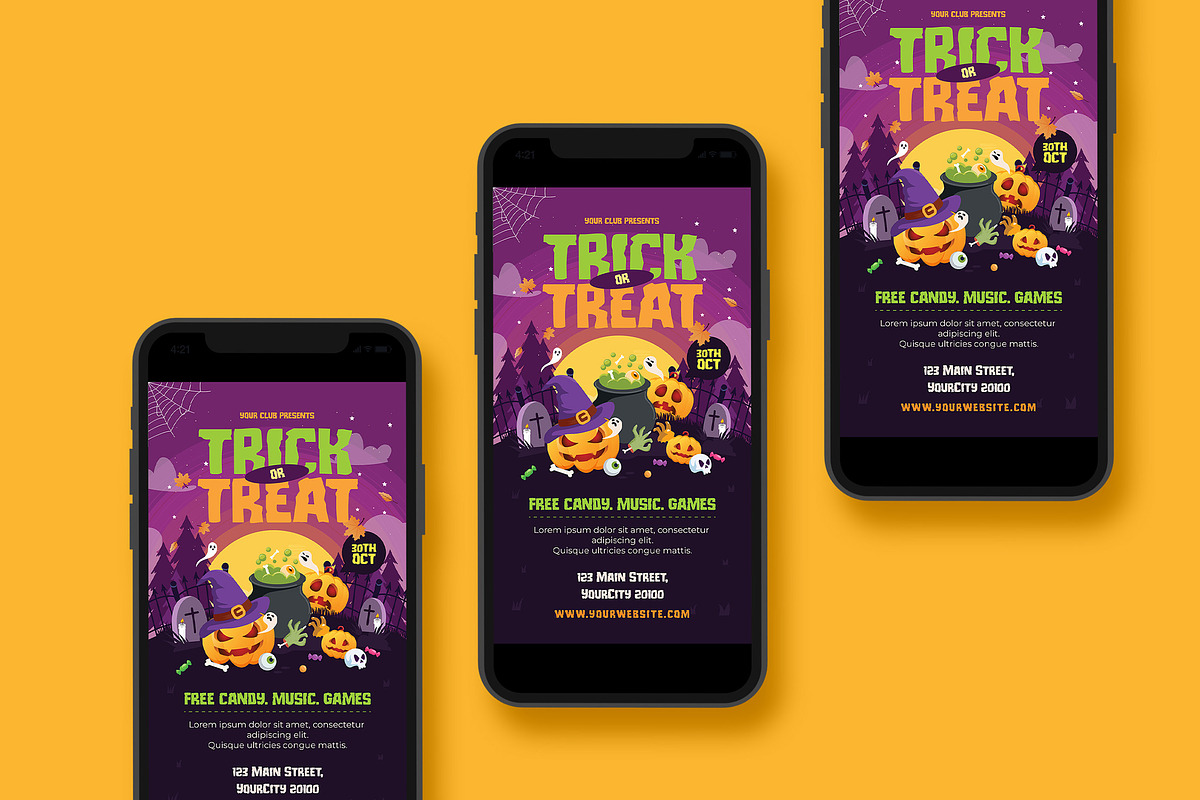Halloween Trick or Treat Flyer, a Flyer Template by Creativestoree (Photo 4 of 5)