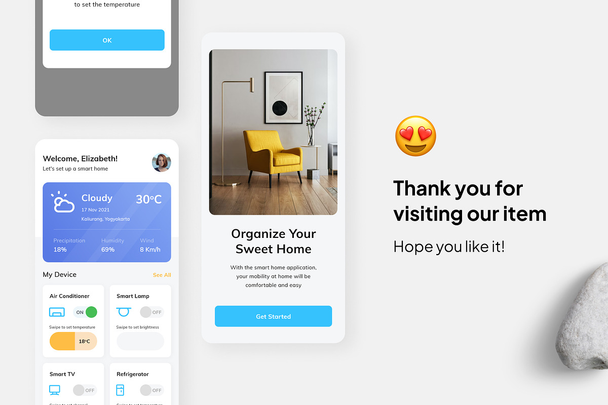 Wehom - Smart Home App, an UI Kit Template by Panen Creative (Photo 3 of 3)