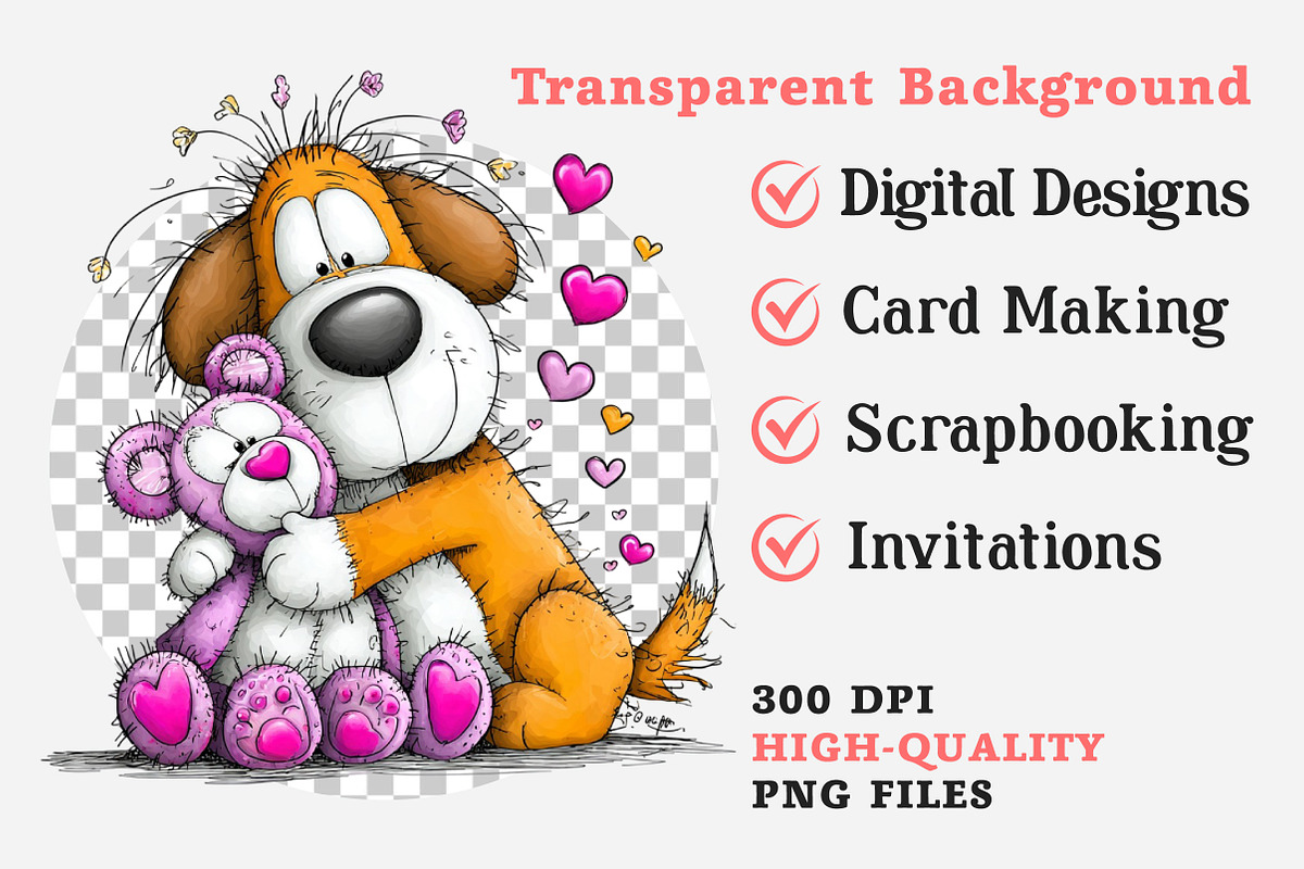 Quirky Valentines Dogs Clipart, an Illustration by Dream Creation (Photo 6 of 6)