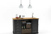 Kitchen island 0304, a Furniture 3D Model by inDahouze (Thumbnail 5 of 9)