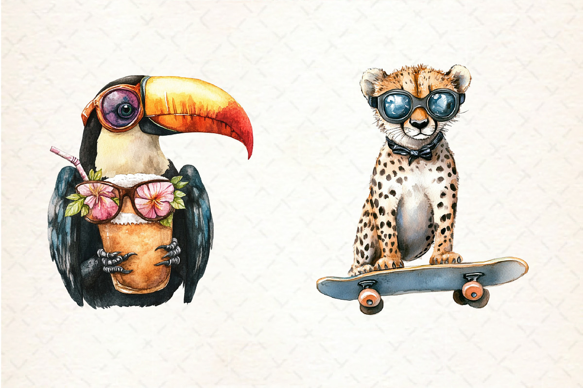 Quirky Safari Animals Clipart, a Graphic by Libby Wishes (Photo 7 of 7)
