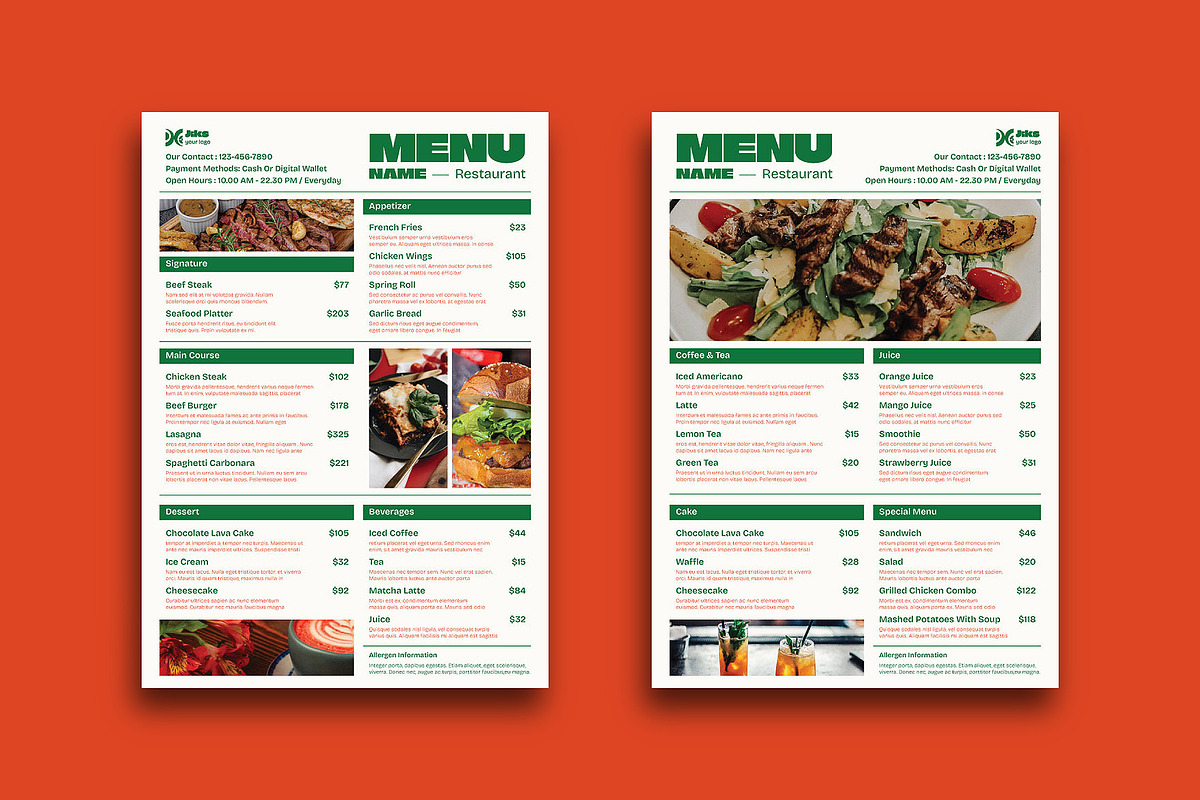 Restaurant Menu Template, a Flyer Template by Siska Arista (Photo 2 of 2)