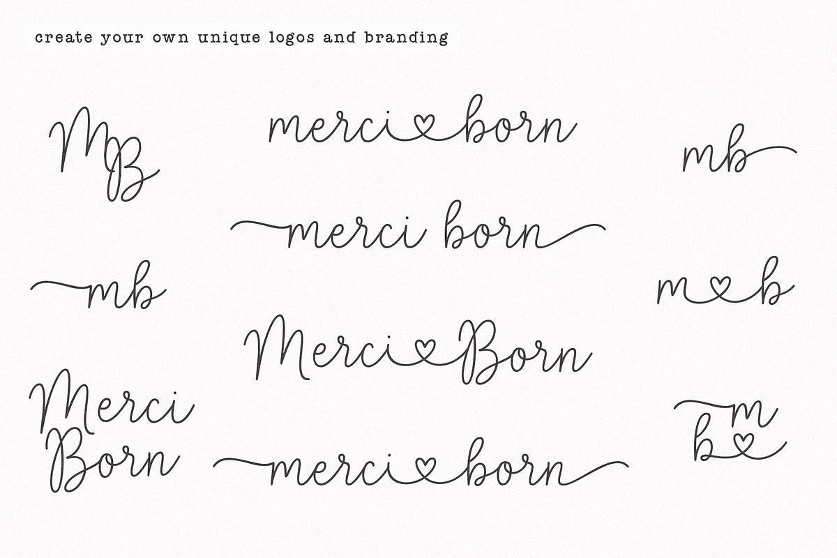 Love Ever | Heart Connector Font, a Script Font by KA Designs (Photo 9 of 11)
