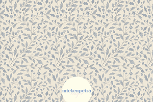 French Blue Beige Trailing Floral