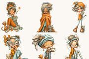 Whimsical Funny Lady Clipart, a Person Illustration by Design Scotch (Thumbnail 2 of 8)