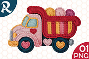 Faux Yarn Kids Valentine Dump Truck, an Illustration by RobertsArt (Thumbnail 1 of 4)