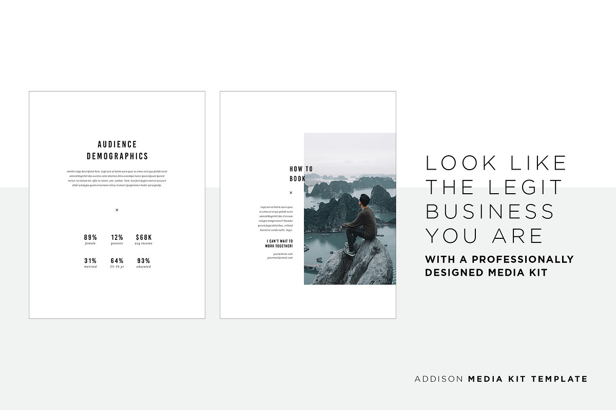 Addison Media Kit Template, a Brochure Template by Christie Evenson