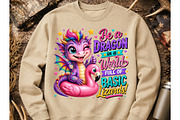 Rainbow Dragon Flamingo Float, a Seasonal Illustration by Craft Nest (Thumbnail 5 of 6)