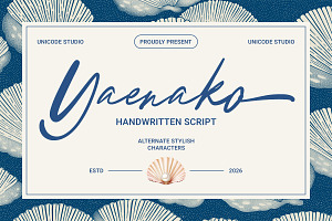 Yaenako – Elegant Handwritten Script, a Handwritten Font by Unicode Studio