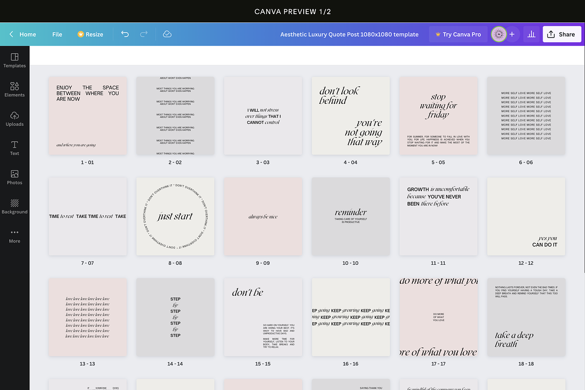 80 IG Aesthetic Stories and Posts, a Social Media Template by Studio K (Photo 8 of 9)