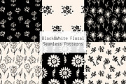 Black&White Floral Seamless Patterns, a Pattern Graphic by Lyolya Profitrolya (Thumbnail 1 of 7)