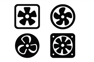 Set of web icons featuring fan, a Technology Illustration by ZinetroN