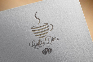 Coffee Cup Logo, Beans Texture