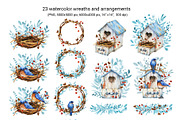 Christmas winter birds watercolor, a Wallpaper Graphic by Artmanata (Thumbnail 4 of 16)