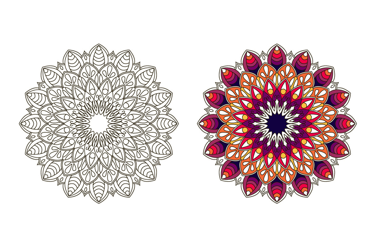 Mandala for coloring book, an Illustration by Lytvynenko Anna