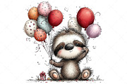Whimsical Birthday Party Animals Png, an Illustration by Craft Nest (Thumbnail 9 of 11)