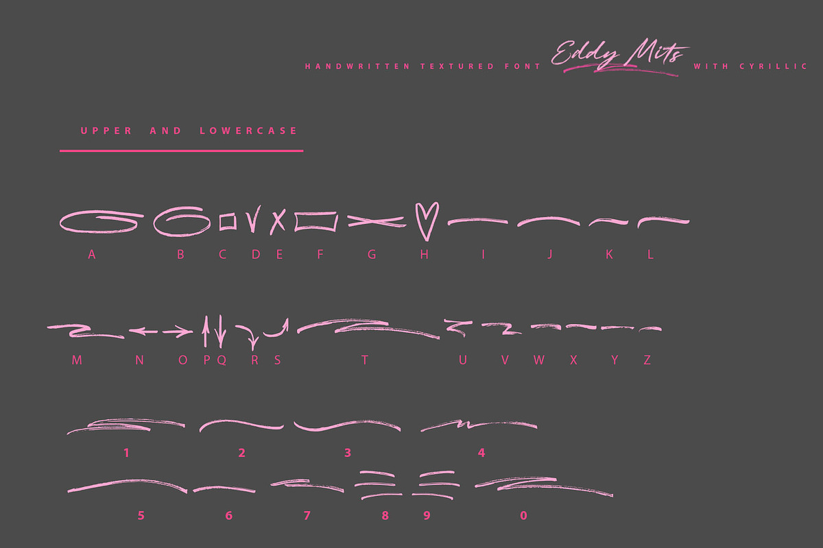 Eddy Mits Cyrillic Textured Font, a Script Font by IraDvilyuk (Photo 11 of 11)