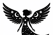 starry angel wings silhouette, an Illustration by Amazin_art (Thumbnail 7 of 21)