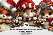 Whimsical Christmas Woodland Animals, a Seasonal Illustration by CreationArt (Thumbnail 1 of 5)