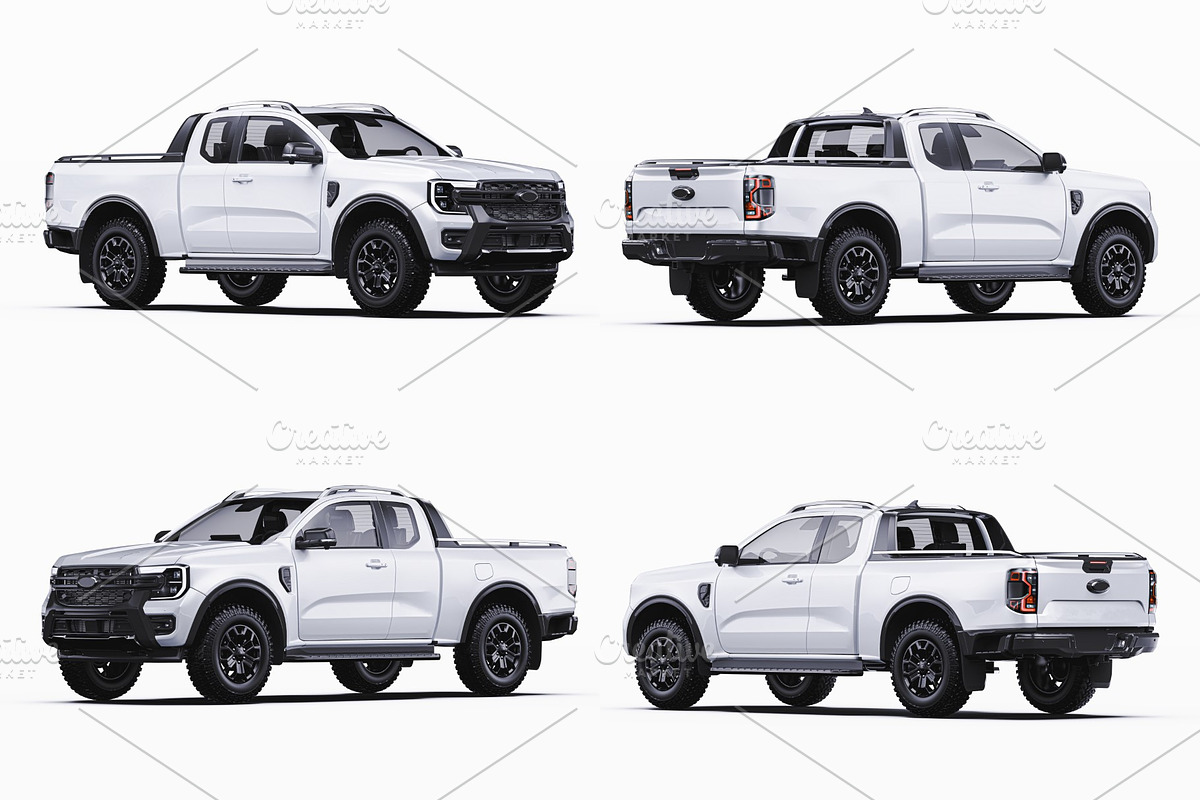 Super Cab 4x4 Pickup Wrap Mockup Set, a Product Mockup by Halal Graphic Studio (Photo 14 of 15)
