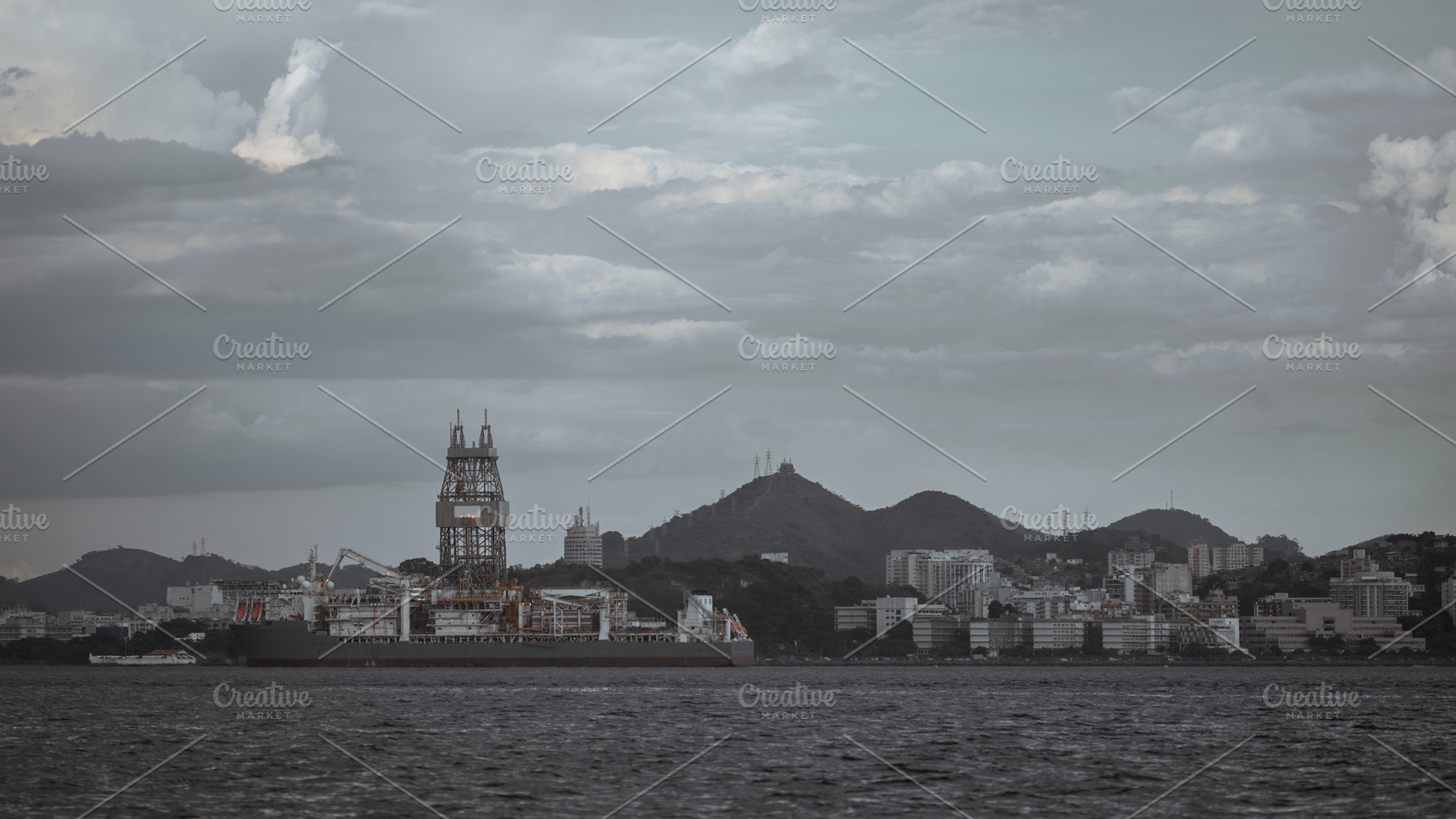 Offshore oil rig near Niteroi, an Industrial Photo by SkyNext