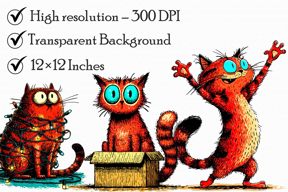 Funny Cat Clipart, an Illustration by Libby Wishes (Photo 2 of 6)