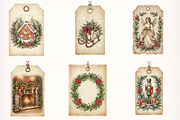 Vintage Christmas Gift Tags Bundle, a Transportation Illustration by Digital Artistic99 (Thumbnail 2 of 9)