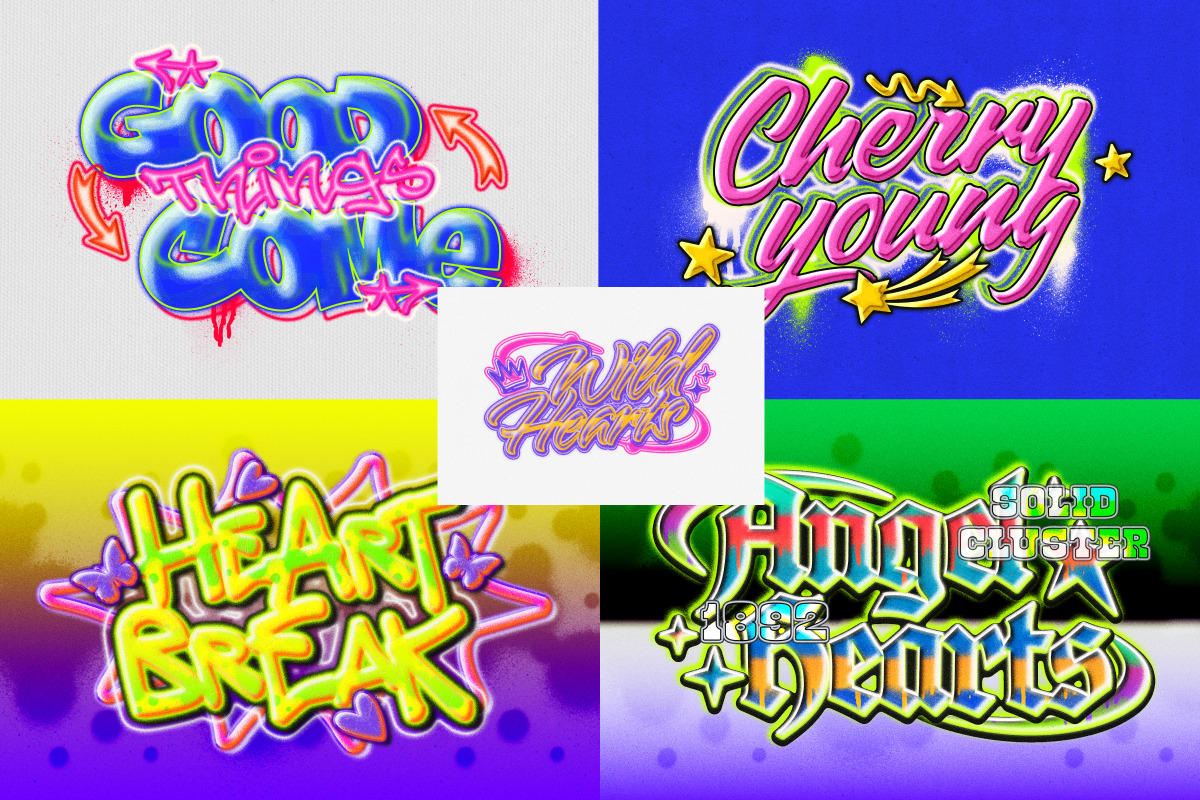 Y2K Neon Graffiti Text Effect, a Layer Style Add-On by Matsero (Photo 3 of 4)