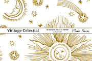 Vintage Celestial Seamless Pattern, a Pattern Graphic by MoodyPapers (Thumbnail 1 of 2)