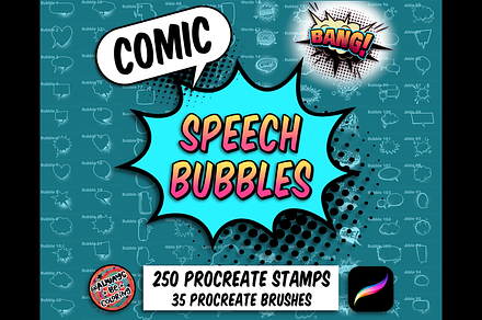 Procreate Comic Speech Bubbles Set