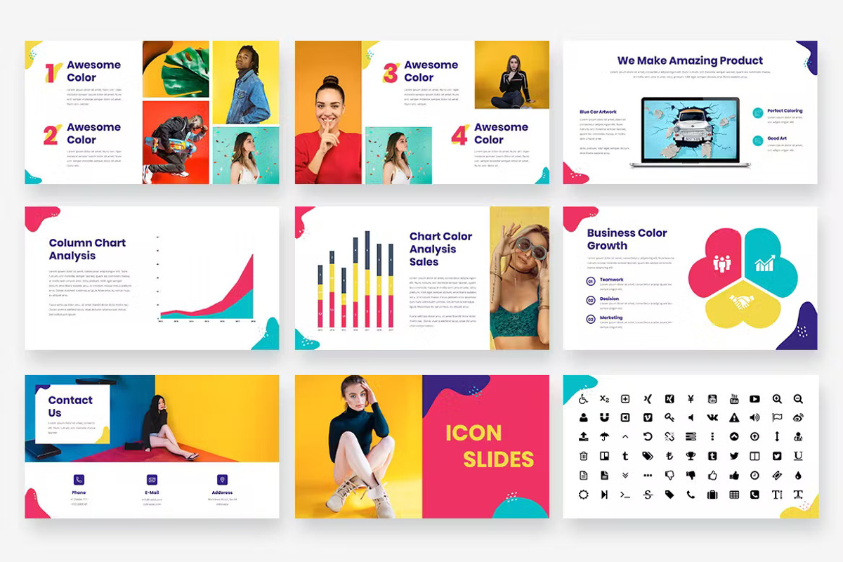 Colorful & Pop Art Powerpoint, a Presentation Template by Indisains (Photo 3 of 6)