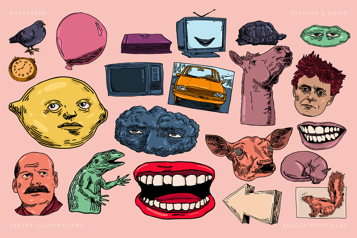 DADAESQUE Vector Icons + Brushes, an Object Graphic by angelainthefields (Photo 6 of 15)