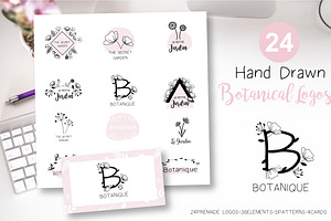 Botanical Hand Drawn Logo Bundle