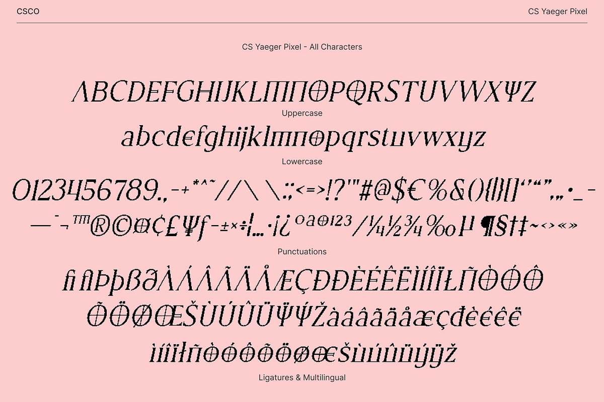 CS Yaeger Pixel, a Serif Font by Craft Supply Co. (Photo 8 of 8)