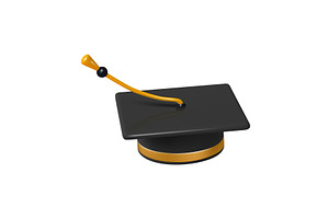 Graduation black cap. Education, an Education Illustration by Liudmyla Matviiets