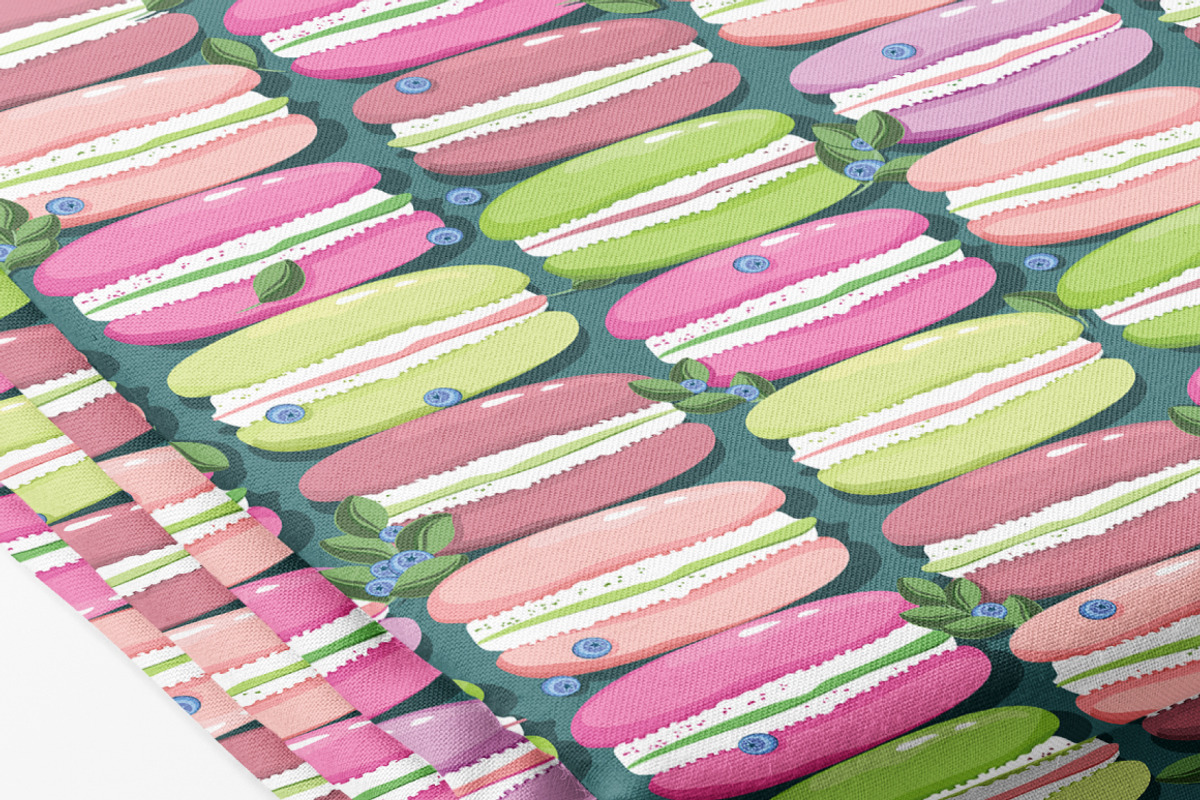 Macaron and blueberry sprigs, a Pattern Graphic by Yummy (Photo 5 of 7)