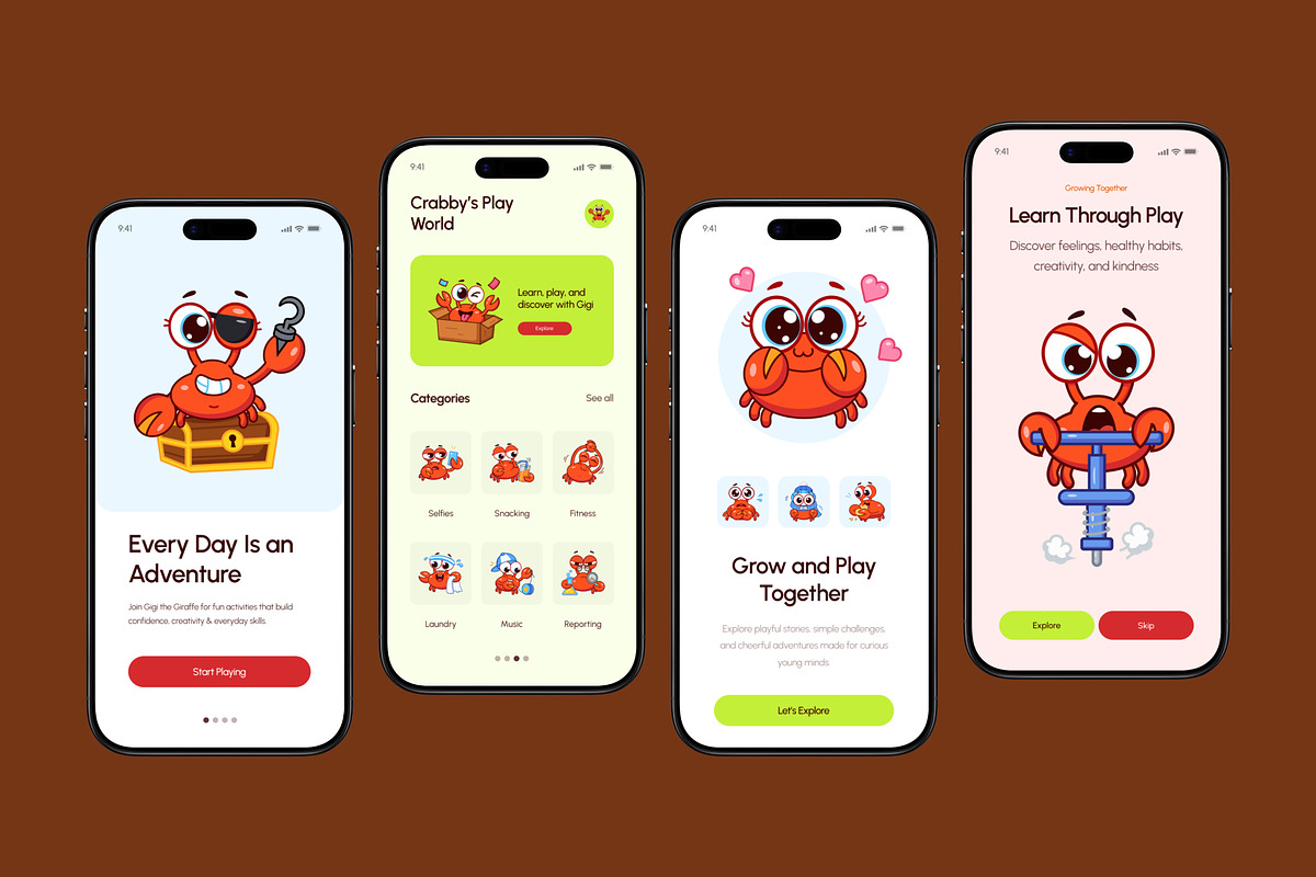Crab Flat Vector Icons Bundle, an Emoji Icon by Brickclay (Photo 4 of 12)