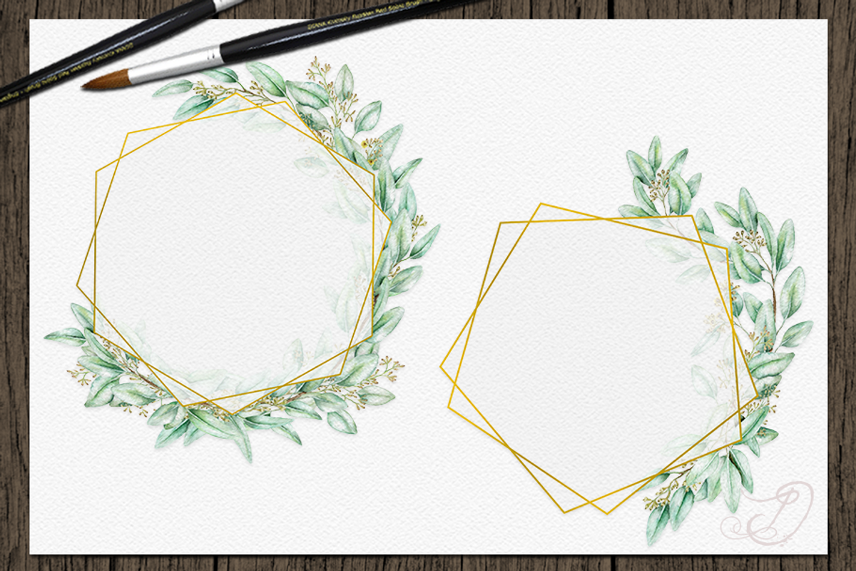 Seeded Eucalyptus Geometric Frames, a Decorative Illustration by DioFlow (Photo 4 of 5)