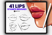 Procreate face brushes | lips stamps, a Brush Add-On by Procreate Market (Thumbnail 1 of 4)
