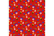 Red Country Calico Floral Seamless, a Pattern Graphic by Sharon Schwalbe (Thumbnail 3 of 4)