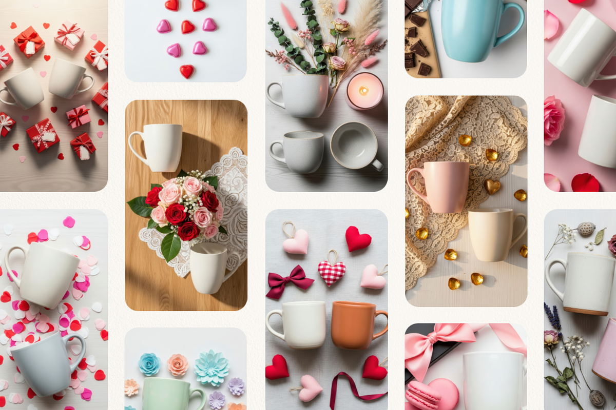 Romantic Couple Mug Mockups 400 JPG, a Cups & Container Mockup by KennedyStudio (Photo 3 of 14)